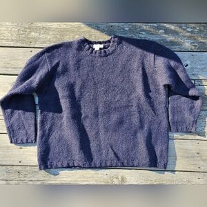 Vintage JCrew Wool Crewneck Sweater,Navy Blue,Size Small